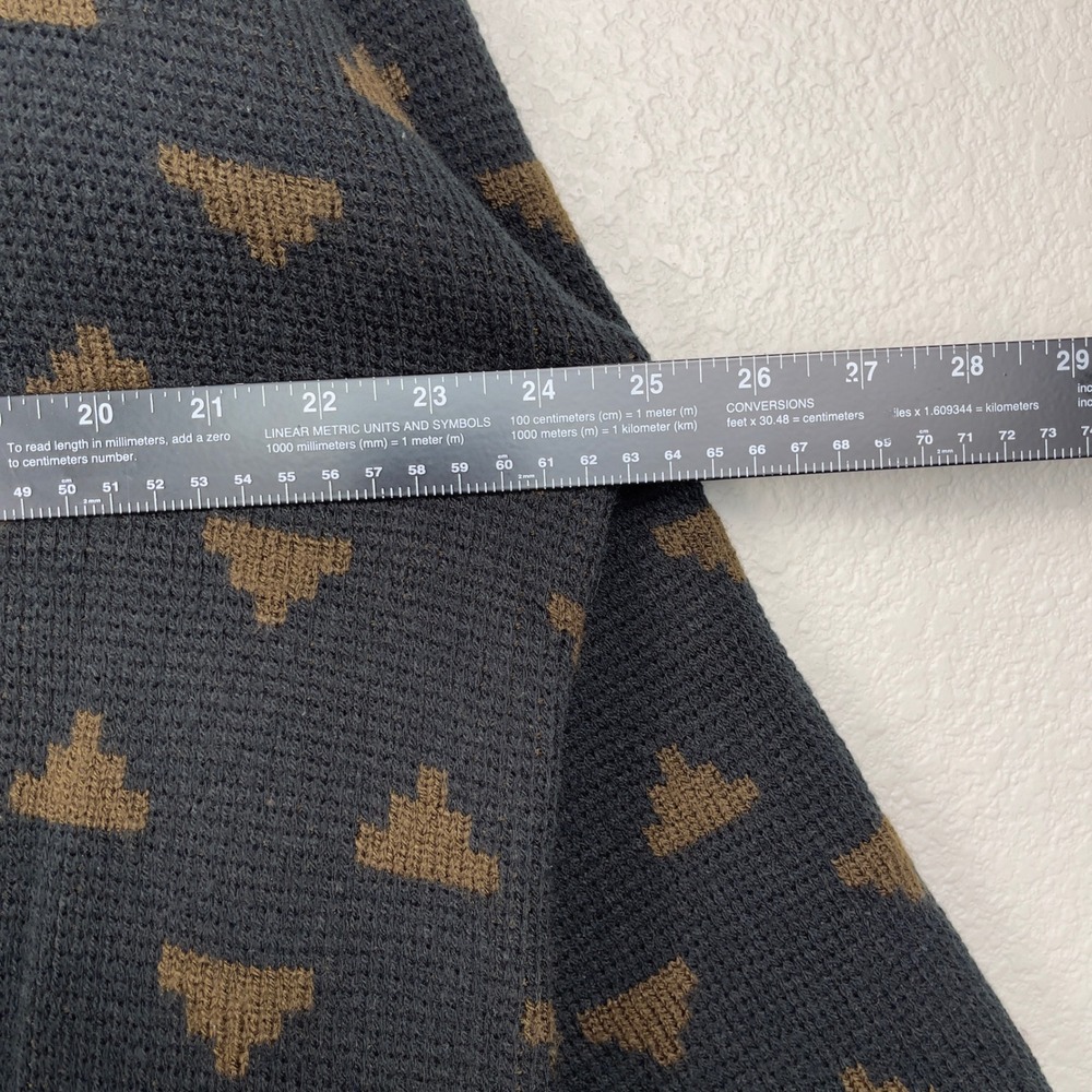 Vintage Cosi L'Uomo Grandpa Cosby Sweater Geometric Mock Neck Large Black Brown - Picture 9 of 9
